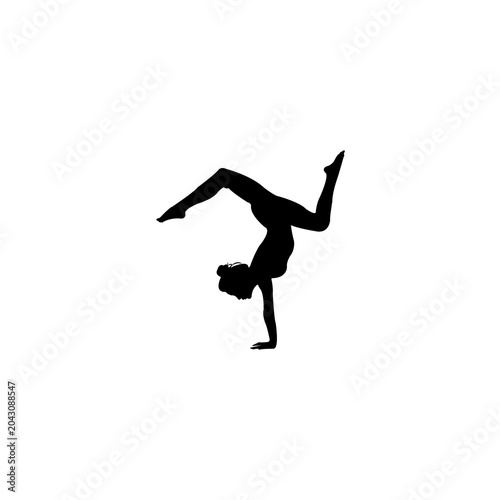yoga, gymnastics, fitness, silhouette, woman, acrobatics, exercise