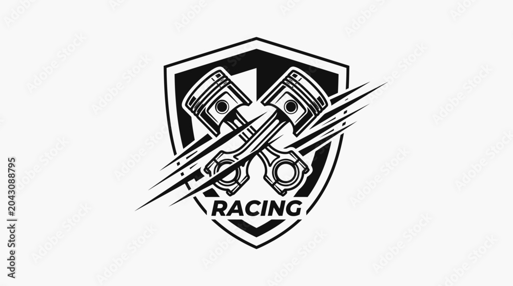 Obraz premium Racing Engine Pistons Logo Design.
