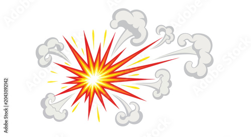 Canvas Print Explosion Fire Blast Energy Concept.