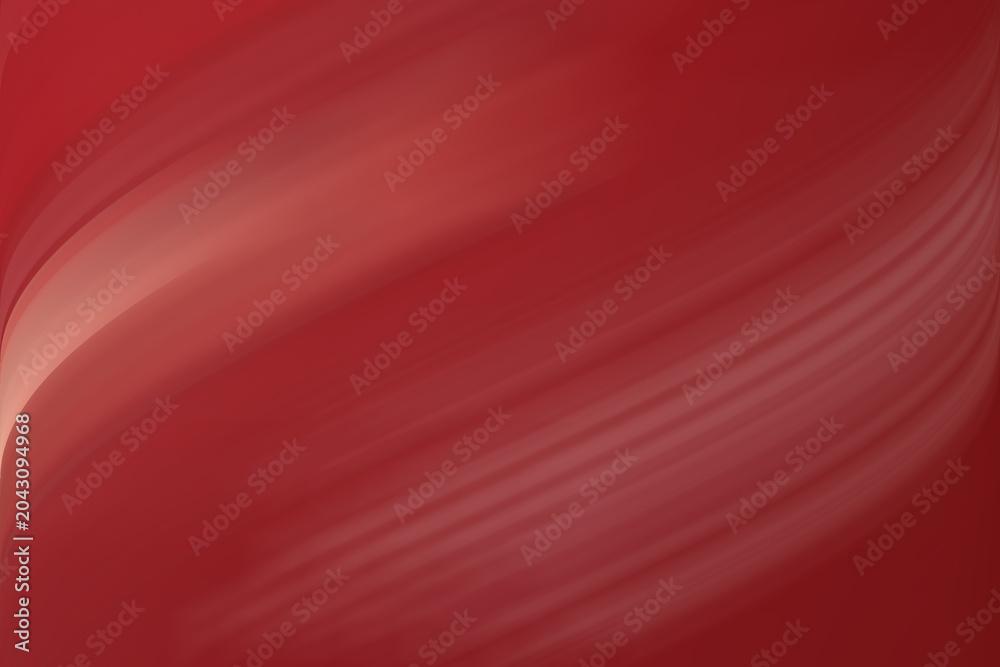 Obraz premium Abstract red background with soft flowing wave lines