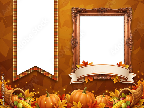 Thanksgiving day frame template png 