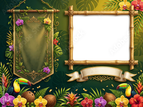 Rain forest photo template png frame 