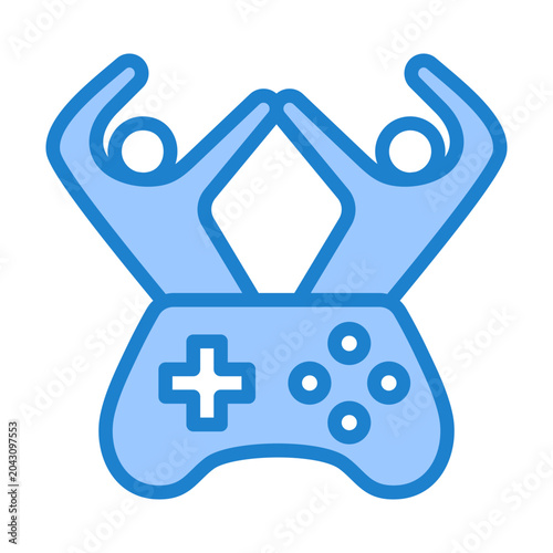Foto Gaming Together Icon - Duotone Blue Color