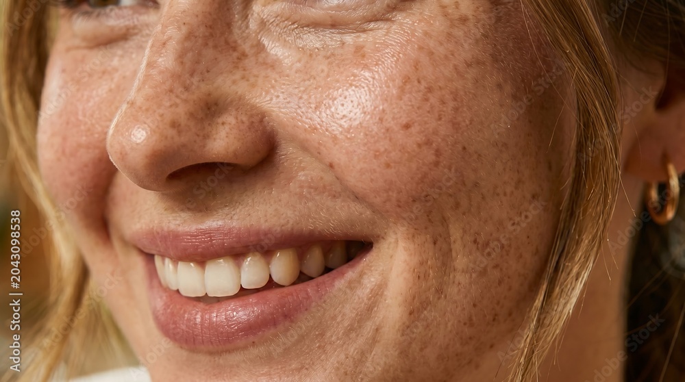 Fototapeta premium Smiling woman face closeup