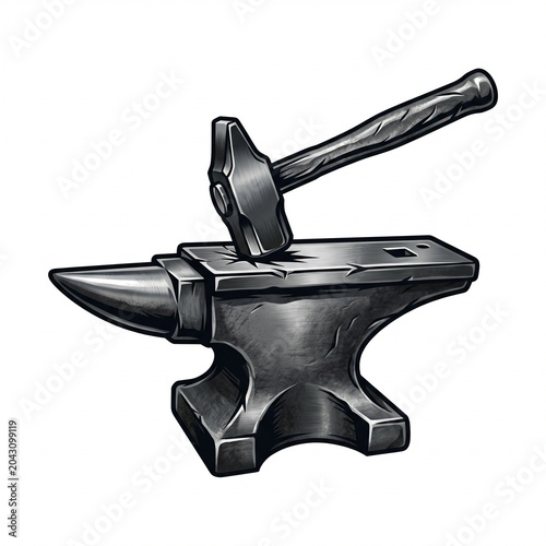 Axe on iron concept 