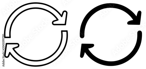 Fotografie sync refresh reload vector icon set