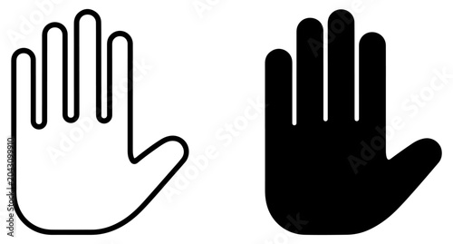 Tableau sur toile stop hand warning icon symbol