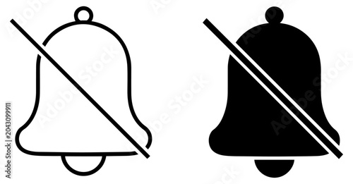 Fotografía crossed bell mute notification icon