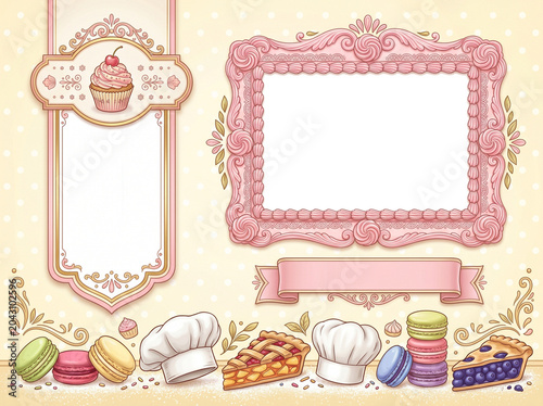 Bakery pastry layout PNG Frame Template 