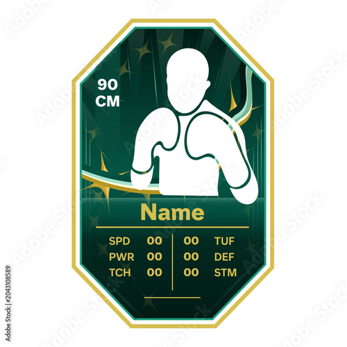 Customized Boxing Fighter Card with Editable text. Boxing Fighting night card vector illustration. You can edit it according to your Stats.
