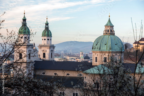 The Salzburg Cathedral or Dom zu Salzburg in the old town Salzburg, Austria