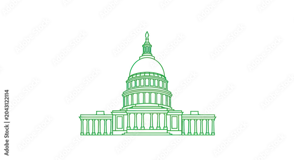 Naklejka premium US Capitol Building Washington DC Architecture.