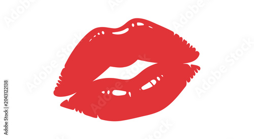 Obraz na płótnie Red Lips Makeup Cosmetic Beauty.