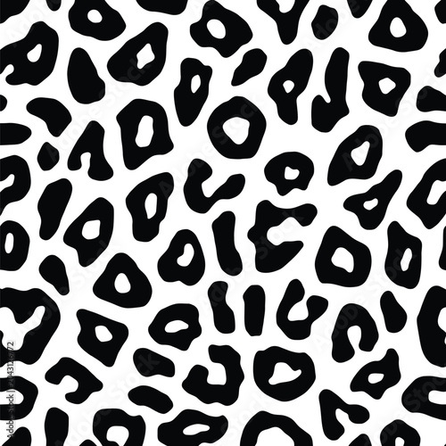 Black and white leopard print pattern background texture
