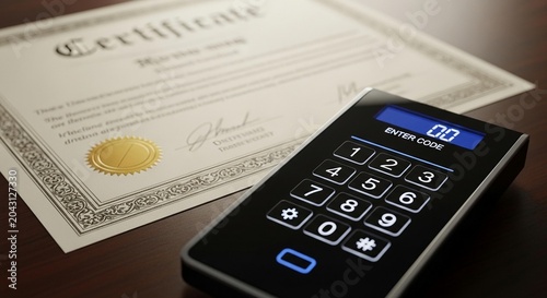 Security, authentication, digital keypad, certificate, verification