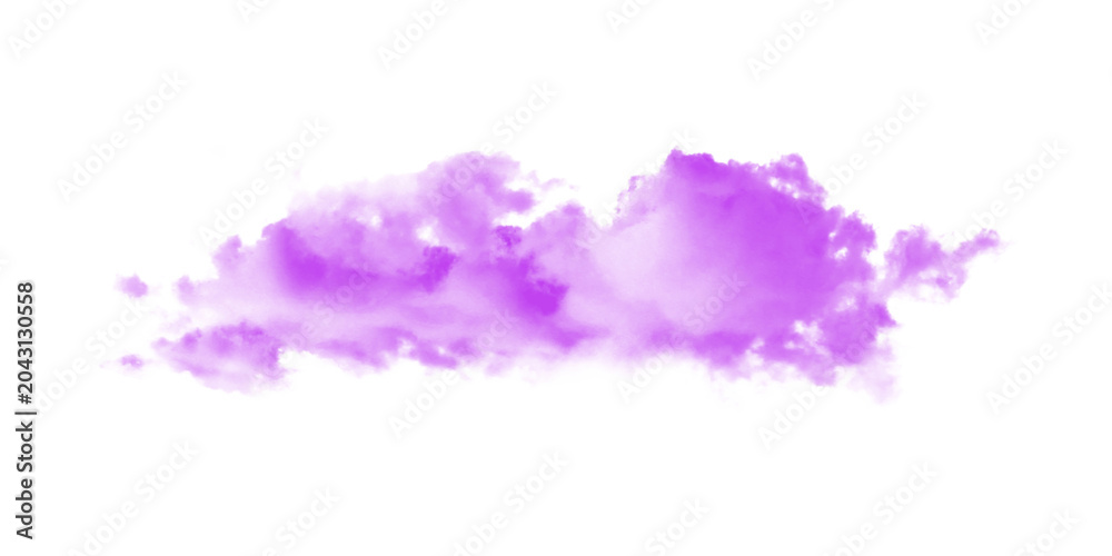 Fototapeta premium Purple Cloud Shape Isolated on White Background, Abstract Watercolor Effect