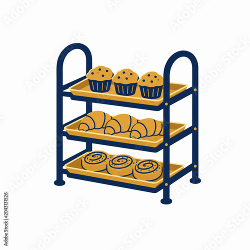Bakery Pastry Display Rack Icon