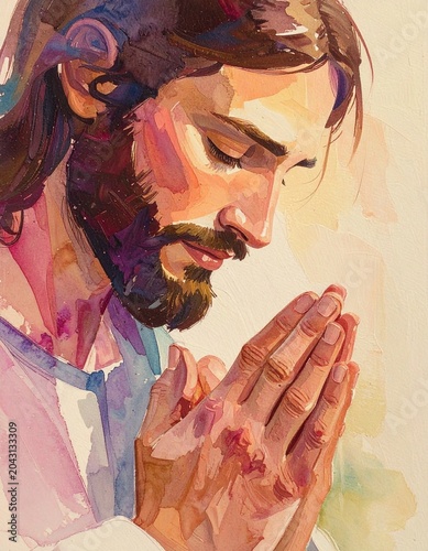 painting style art illustration of Jesus Christ 