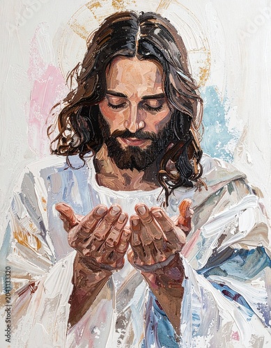painting style art illustration of Jesus Christ 