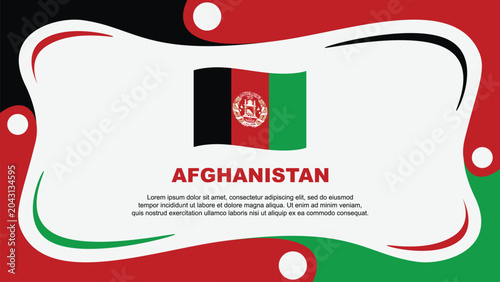 Afghanistan Flag Abstract Background Flat Design Template. Afghanistan Independence Day Banner Wallpaper Vector Illustration. Afghanistan Independence Day