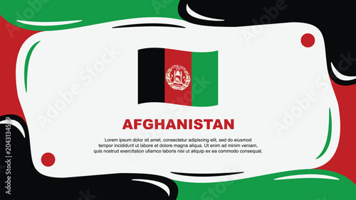 Afghanistan Flag Abstract Background Flat Design Template. Afghanistan Independence Day Banner Wallpaper Vector Illustration. Afghanistan Illustration
