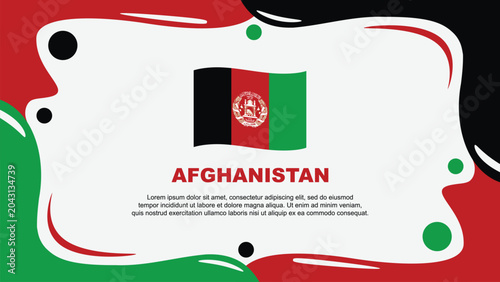 Afghanistan Flag Abstract Background Flat Design Template. Afghanistan Independence Day Banner Wallpaper Vector Illustration. Afghanistan Design