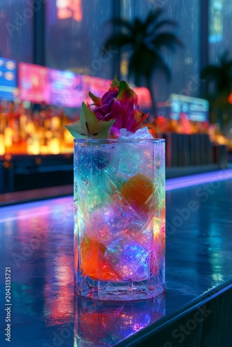 Тropical and summer alcoholic cocktails