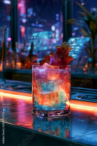 Тropical and summer alcoholic cocktails