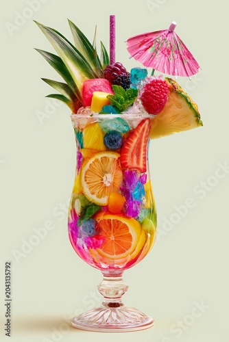 Тropical and summer alcoholic cocktails