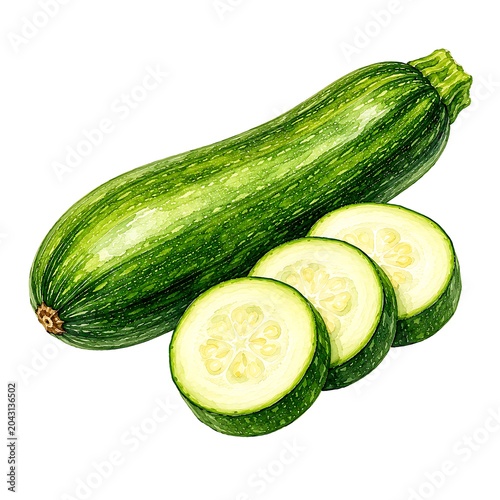 Watercolor Fresh Avocado Half Painting