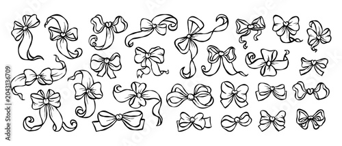 Bild auf Leinwand Cute Coquette Aesthetic Ribbon Bow Set