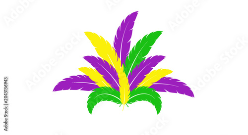 Foto Colorful Mardi Gras Feathers Decoration.