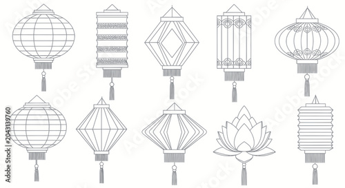 Collection of Chinese Lantern Designs.