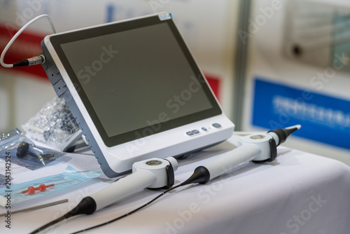Fotografija Medical Endoscope Camera Equipment On Exhibition Booth Table