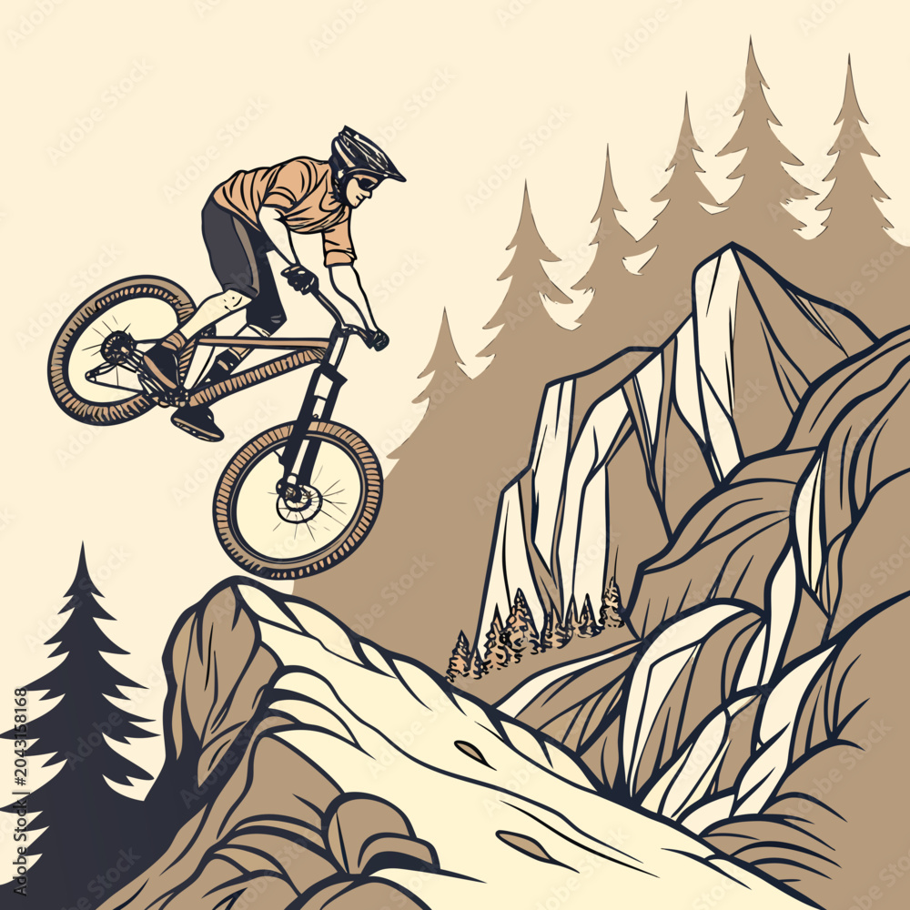 Fototapeta premium mountain bike rider