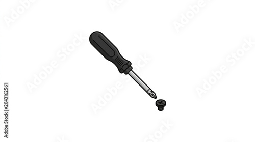 Φωτογραφία Screwdriver with a detachable tip isolated on white background.