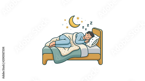 Cuadro en lienzo Woman Sleeping on a Bed Peacefully.