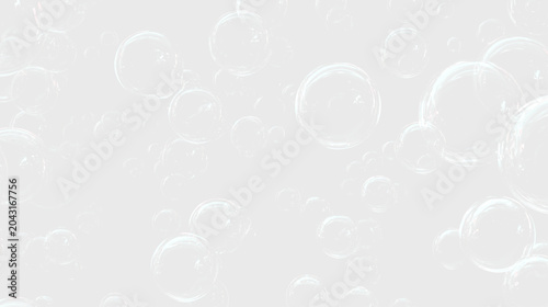 Bild auf Leinwand Glowing soap bubbles floating glass spheres with iridescent reflections over abstract clean water background atmosphere design
