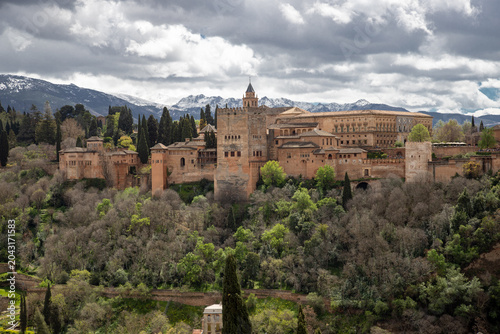 Alhambra fortress palace in Granada, Spain