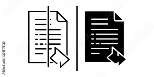Document data exchange sync icons with document transfer exchange business