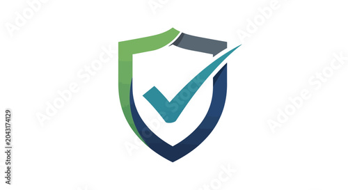 Foto Shield with checkmark logo symbol.
