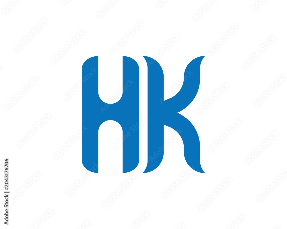 Fototapeta premium HK logo design. HK