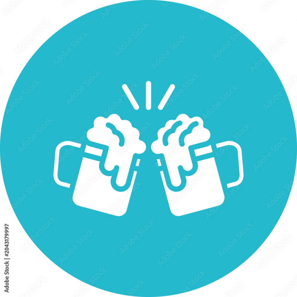 Obraz premium Beers Toasting Vector Icon