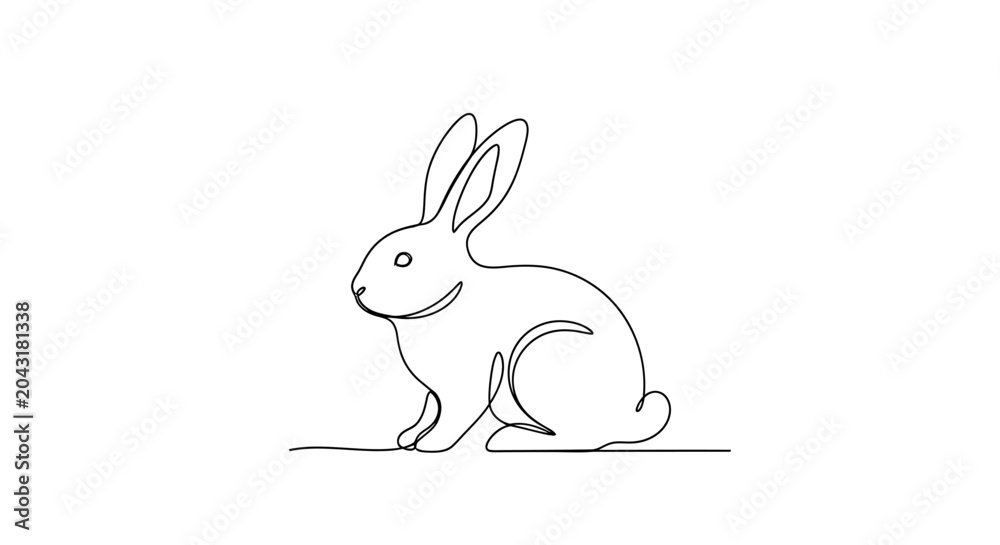 Obraz premium A simple line drawing of a rabbit.