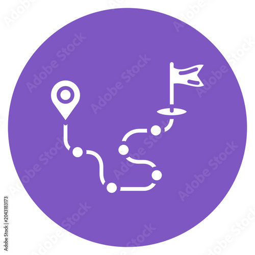 Canvastavla Map Journey Vector Icon