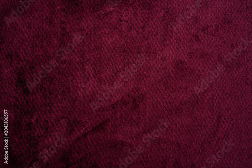 Schilderij op canvas Dark red purple crushed velvet texture background, luxury burgundy velour fabric with soft shiny pattern