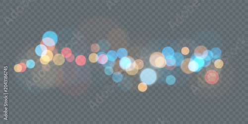 Colorful Bokeh Lights Background with Blurred Circle Shapes, Abstract Glowing Vector Illustration