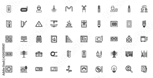 Konstfotografi Electrician icon set