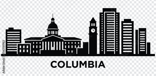 Tableau sur toile Columbia city skyline silhouette, south carolina