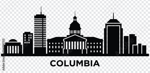 Foto Columbia city skyline silhouette, south carolina, usa